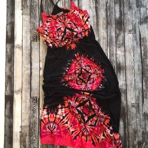 EUC Tie does maxi dress